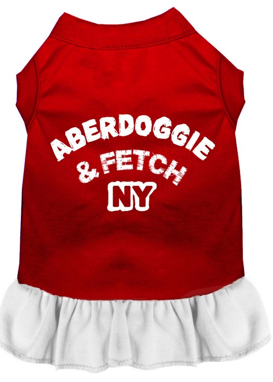 Aberdoggie NY Screen Print Dress Red with White Med